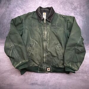 Green Santa Fe bomber y2k jacket beautiful fade fall winter time workwear jacket